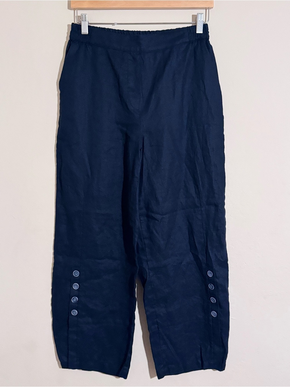Lisa Bayne 100% Linen Wide Leg Barrel Balloon Pant Size S